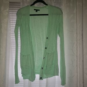 mint green cardigan